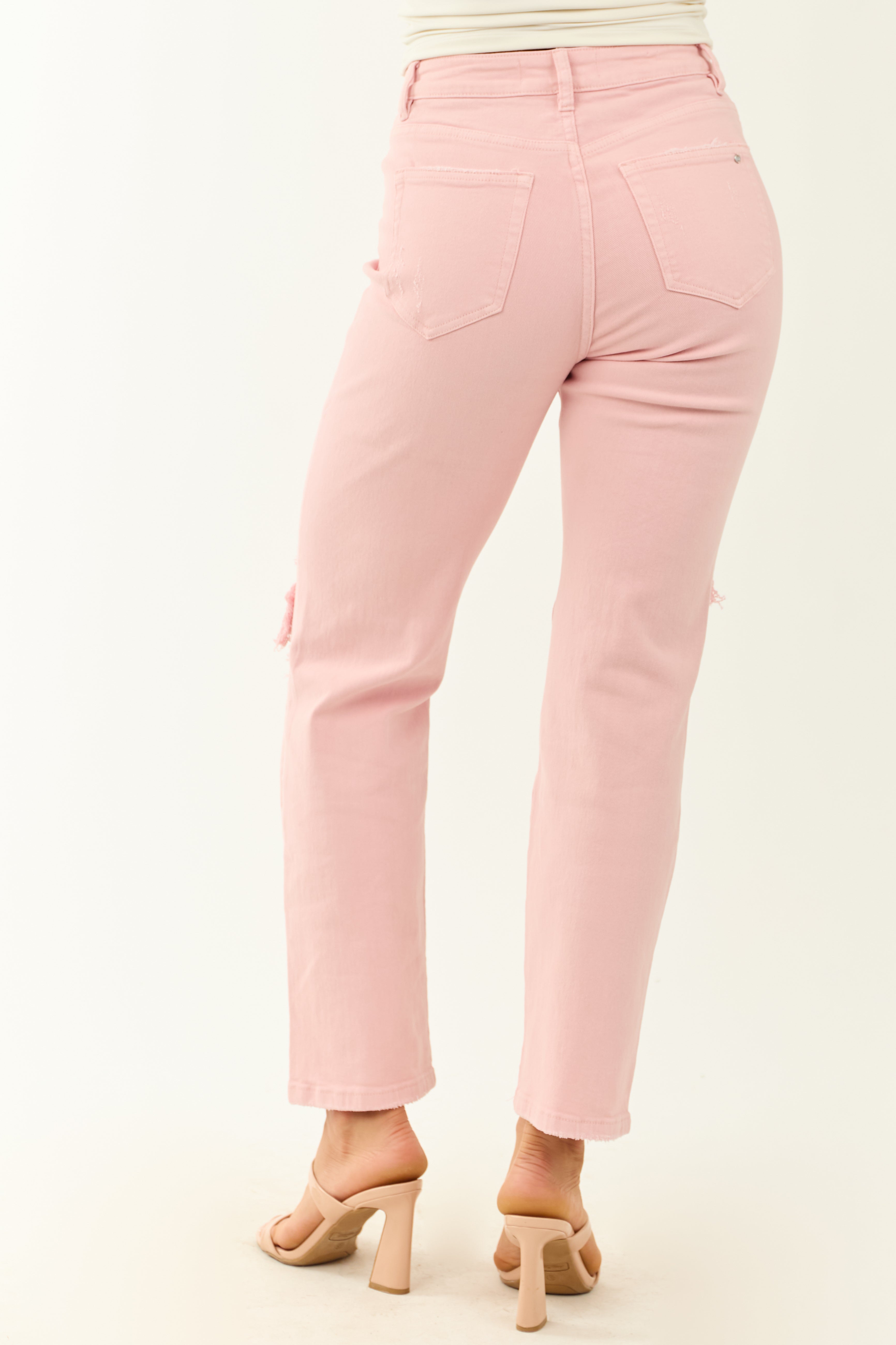 Mica Denim Cherry Blossom Stretchy Straight Jeans