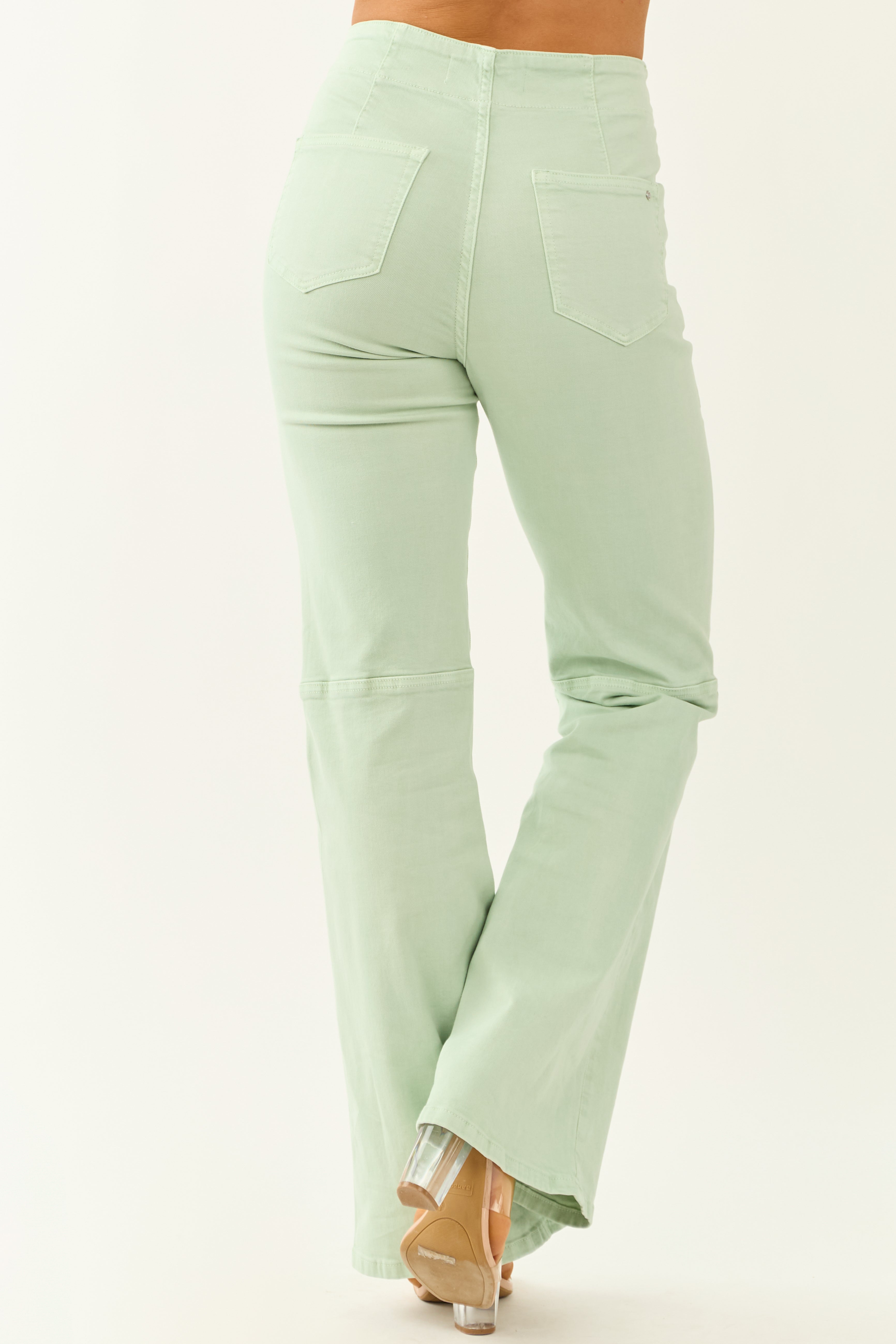 Mica Denim Seafoam High Rise Stretchy Flare Jeans