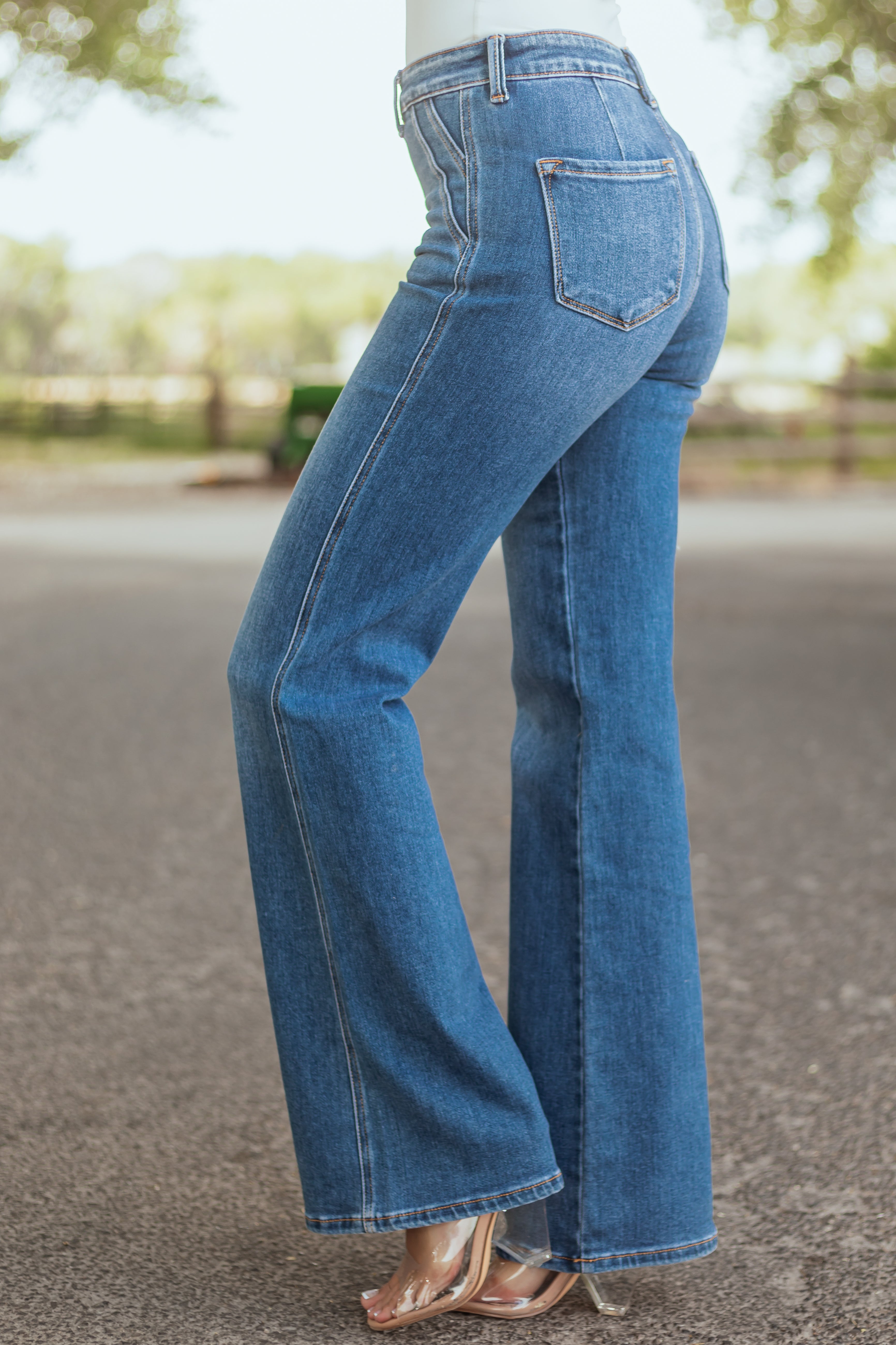 KanCan Medium Wash Ultra High Rise Flare Jeans